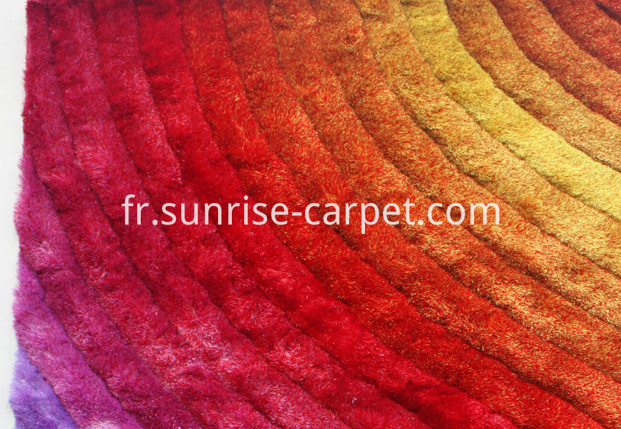 Tapis Shaggy 3D Multi Color en soie de polyester Polyester Silk Shaggy 3D Multi Color Rug